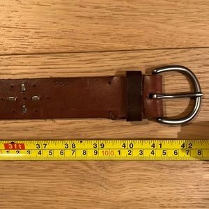 Brown leather womens belt